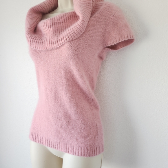 ANGORA RABBIT FUR Soft Pink Cowl Neck Sweater NEW CONDITION - Picture 2 of 6